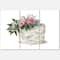 Designart - Pink Roses and White Flowers On Cake - Traditional Canvas Wall Art Print